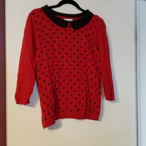 Red Polka Dot Pinup Sweater